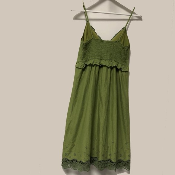 As U Wish Avocado Summer Dress with Crochet and Ruffle Detail - Picture 5 of 13